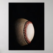 Poster Baseball Texturé Minimaliste Sombre (Devant)