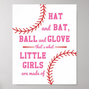 Poster Baseball Thématique De Ce Dont Les Petites Filles 