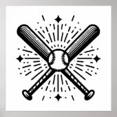 Poster baseball vintage (Devant)