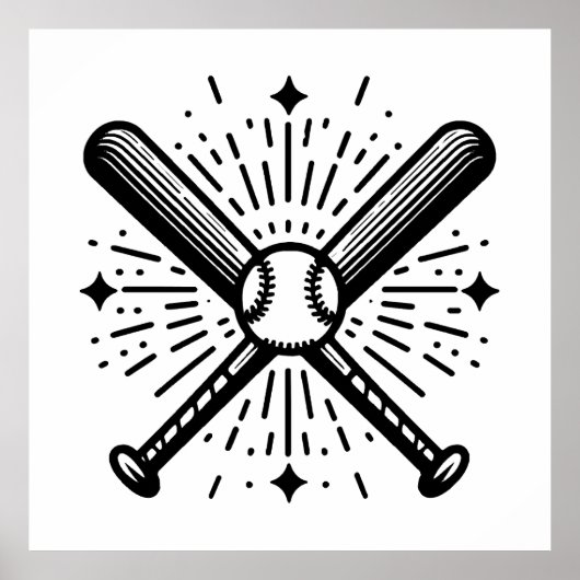 Poster baseball vintage (Devant)