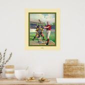 Poster Baseball vintage (Cuisine)