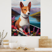 Poster Basenji Chien sur une pagaie : une aventure Pittor (Cuisine)
