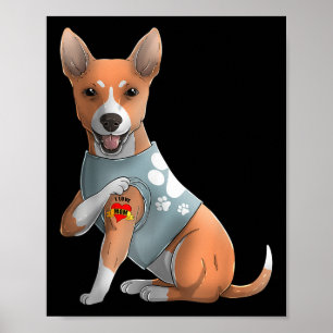 Poster Basenji I Love Maman Tattoo Chien Chemise Fantasti