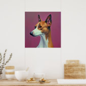 Poster Basenji - Portrait de chien (Cuisine)