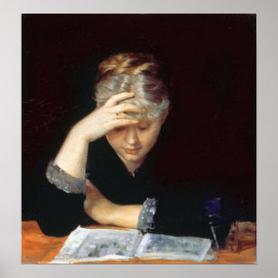 Poster Bashkirtseff - Devant un livre