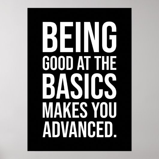 Poster Basics vs Advanced - Gym, Hustle, Succès (Devant)