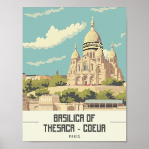 Poster Basilique de Thesaca Coeur Paris Lieu de voyage