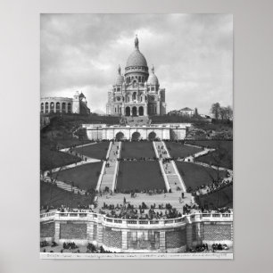 Poster Basilique du Sacre-Coeur, Montmartre, 1876-1910