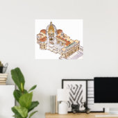 Poster Basilique Saint-Pierre. Cité du Vatican Rome. Ital (Bureau à domicile)