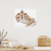 Poster Basilique Saint-Pierre. Cité du Vatican Rome. Ital (Cuisine)