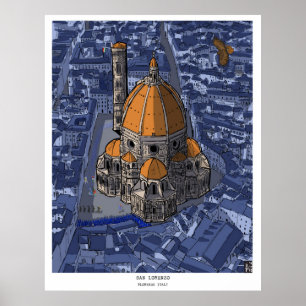Poster Basilique San Lorenzo Florence Italie