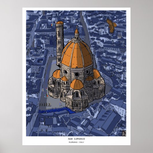 Poster Basilique San Lorenzo Florence Italie (Devant)
