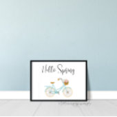 Poster Basket à fleurs de printemps Hello