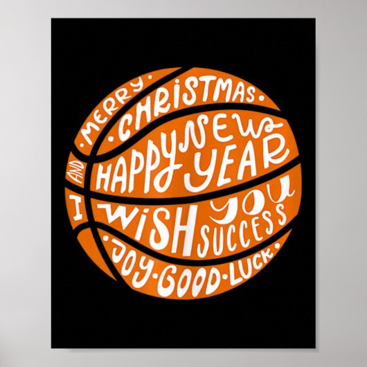 Poster Basket amusant Joyeux Noël Joyeux Nouvel An Ta (Devant)