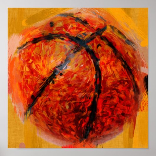 Poster Basket-ball Abstrait (Devant)