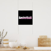 Poster Basket-ball Abstrait Swish - Girly Word Art (Cuisine)