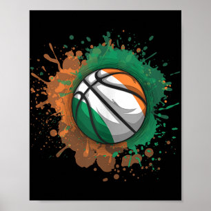Poster Basket-ball avec Débardeur drapeau Irlande