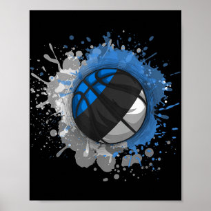 Poster Basket-ball avec drapeau estonien