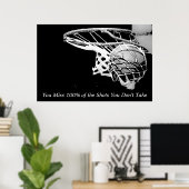 Poster Basket-ball blanc noir (Bureau à domicile)