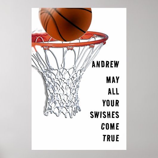 Poster Basket-ball Bonne chance (Devant)