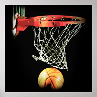 Poster Basket-ball carré & Net