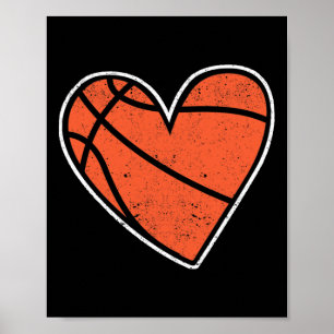 Poster Basket-ball Coeur Panier Joueur Coach Coup d'entra