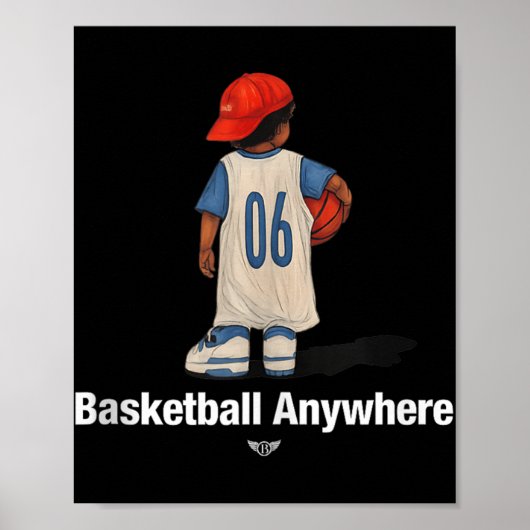 Poster Basket-Ball cool N'Importe Où Avec Un Pla De Baske (Devant)