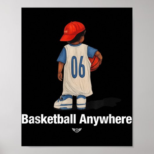 Poster Basket-Ball cool N'Importe Où Avec Un Pla De Baske (Devant)