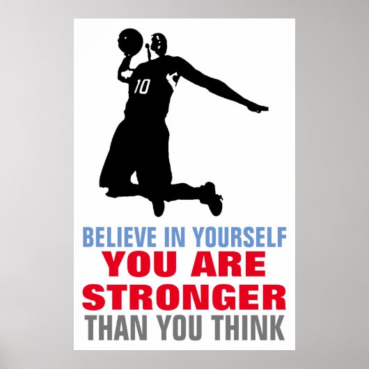 Poster Basket-ball Croyez en vous-même Motivational Art (Devant)