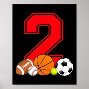 Poster Basket-ball de baseball de 2 ans Bir de baseball
