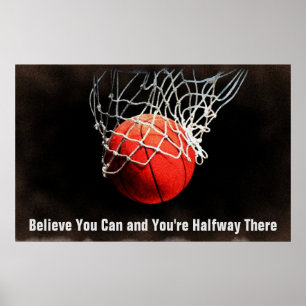 Poster Basket-ball de devis motivationnel