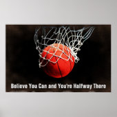 Poster Basket-ball de devis motivationnel (Devant)