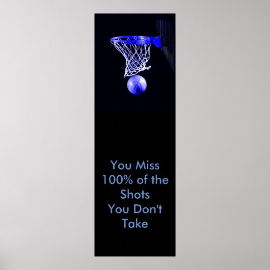 Poster Basket-ball de devis motivationnel (Devant)