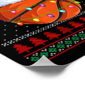 Poster Basket-ball de Noël moche Sweater Santa Hat (Coin)