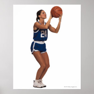 Poster Basket-ball de tir de joueuse de femme