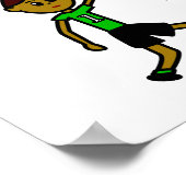 Poster Basket-ball des filles vertes foncées (Coin)