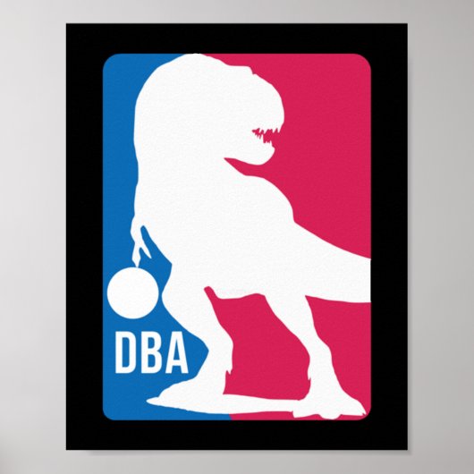 Poster Basket-ball Dinosaur amusant (Devant)