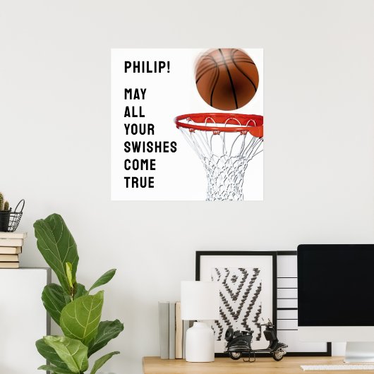 Poster Basket-ball du Personalized (Bureau à domicile)