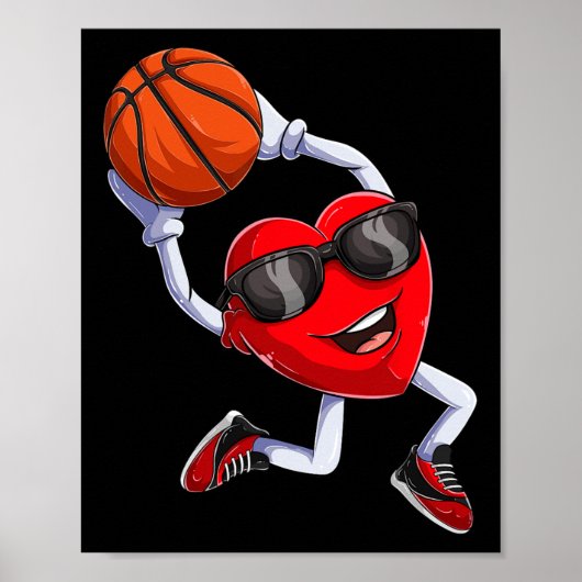 Poster Basket-ball Dunking Heart (Devant)