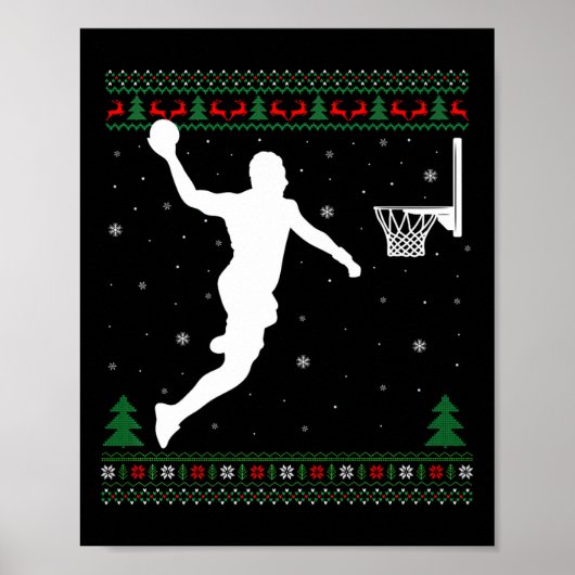 Poster Basket-ball Dunking Xmas Ugly Basketball Joueur Ch (Devant)