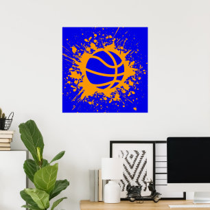Poster basket-ball éclaboussé