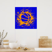 Poster basket-ball éclaboussé (Cuisine)