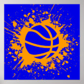 Poster basket-ball éclaboussé (Devant)