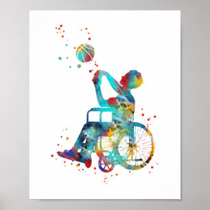 Poster Basket-ball en fauteuil roulant 1 