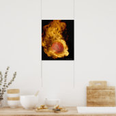 Poster Basket-ball en feu (composite numérique) (Cuisine)