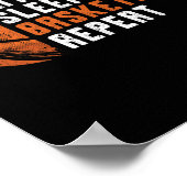 Poster Basket-ball entraîneur Manger Sleep Basket-ball Ré (Coin)