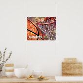 Poster Basket-ball et cerceau de basket-ball rose violet (Cuisine)