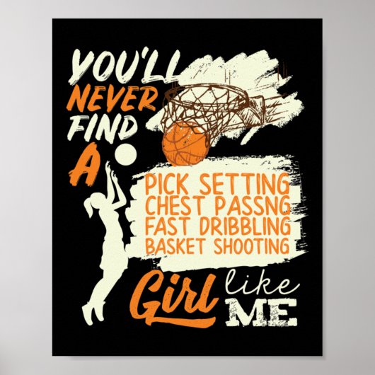 Poster Basket-ball fille comme moi tournage Dribbling (Devant)
