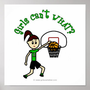 Poster Basket-ball Filles Vert Lumière