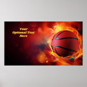 Poster Basket-ball Flamme Texte Personnalisé (Devant)